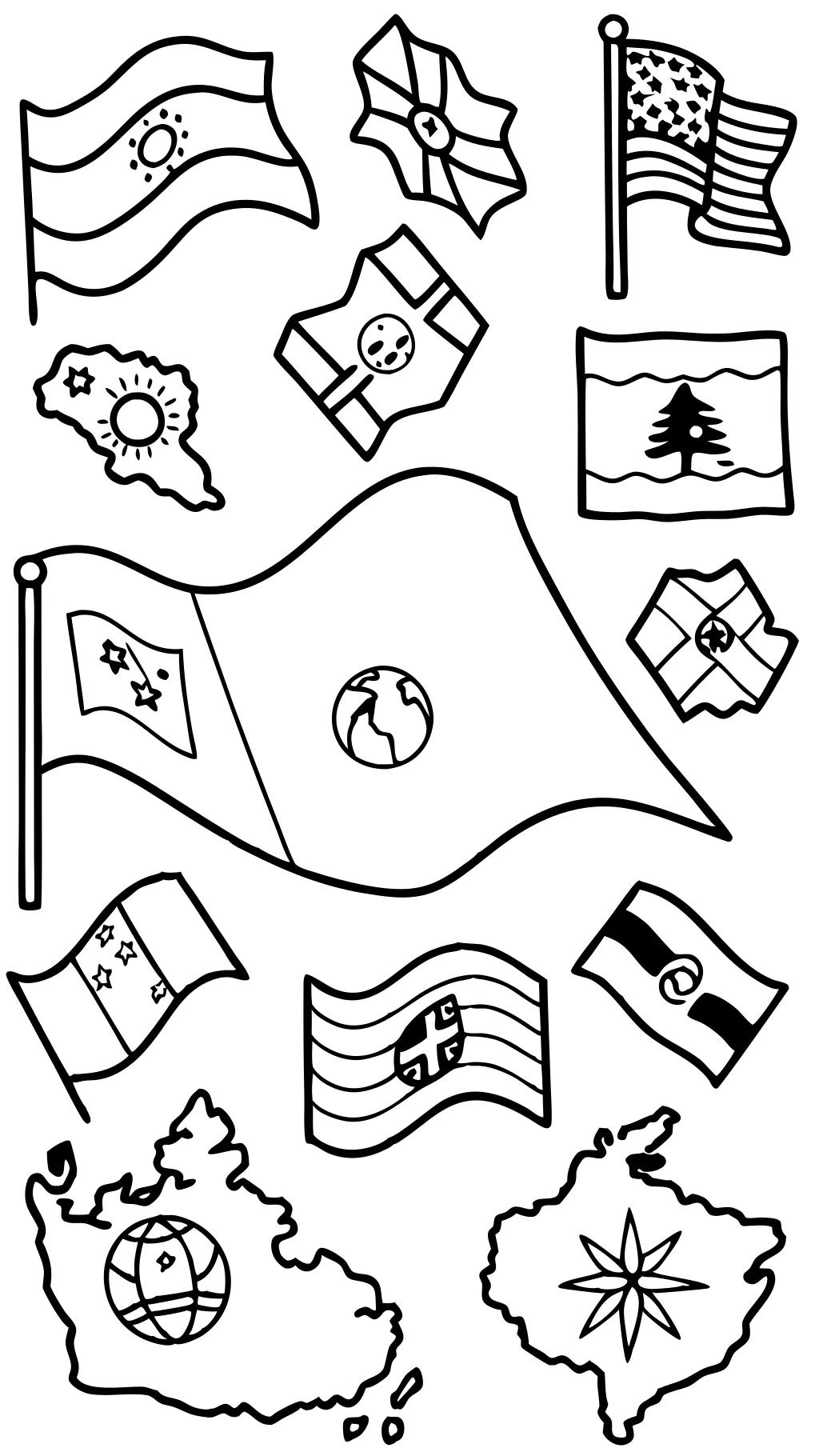 flags coloring pages